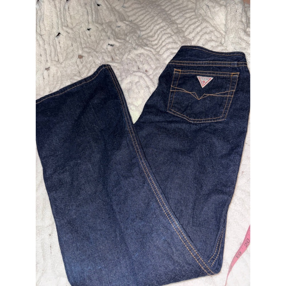 Vintage GUESS USA‎ Flare Jeans 26x32 Dark Wash Made In USA Y2K Denim